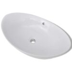 Luxusné keramické umývadlo, oválny tvar, s prietokom, 59 x 38,5 cm – Obrázok 2