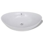 Luxusné keramické umývadlo, oválny tvar, s prietokom, 59 x 38,5 cm – Obrázok 3
