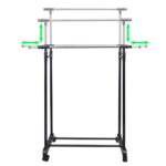 vidaXL Nastaviteľný vešiak na oblečenie 2 ks 2 závesné koľajnice – Obrázok 3