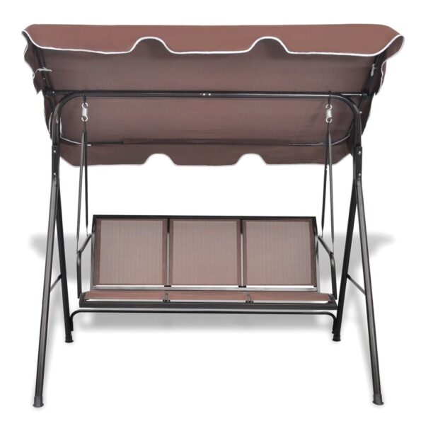 vidaXL Záhradná hojdačka so strieškou, kávová – Obrázok 2