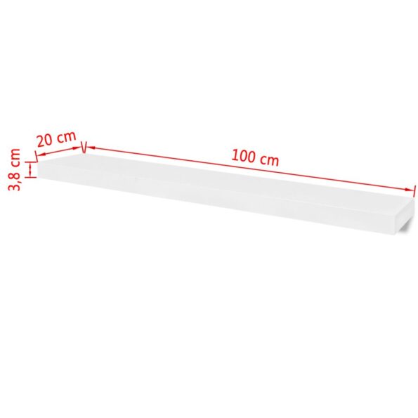 2 biele nástenné police na knihy/DVD, MDF – Obrázok 5