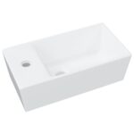 vidaXL Umývadlo biele 48x25x15 cm keramické – Obrázok 2