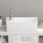 vidaXL Umývadlo biele 48x25x15 cm keramické – Obrázok 3