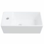 vidaXL Umývadlo biele 48x25x15 cm keramické – Obrázok 4