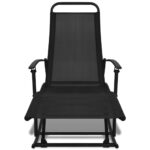 vidaXL Hojdacie záhradné kreslo, oceľ a textilén, čierne – Obrázok 2