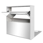 vidaXL 2 dielny botník so zrkadlom, biely, 63x17x67 cm – Obrázok 2