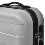 vidaXL Sada 3 škrupinových kufrov s kolieskami,strieborná 45,5/55/66cm – Obrázok 4