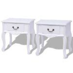 vidaXL Nočné stolíky, 2 ks, MDF, biele