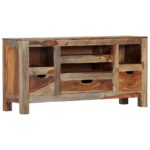 vidaXL Komoda sivá 100x30x50 cm masívne akáciaové drevo – Obrázok 12