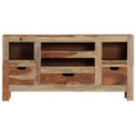 vidaXL Komoda sivá 100x30x50 cm masívne akáciaové drevo – Obrázok 5
