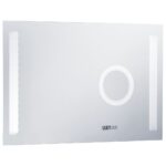 vidaXL Kúpeľňové nástenné zrkadlo s LED a dotykovým senzorom 100x60 cm – Obrázok 4