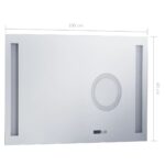 vidaXL Kúpeľňové nástenné zrkadlo s LED a dotykovým senzorom 100x60 cm – Obrázok 8