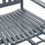 vidaXL Hojdacie kreslo so zaobleným sedadlom, sivé, topoľové drevo – Obrázok 6