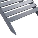 vidaXL Záhradná stolička s taburetkou sivá drevená – Obrázok 8