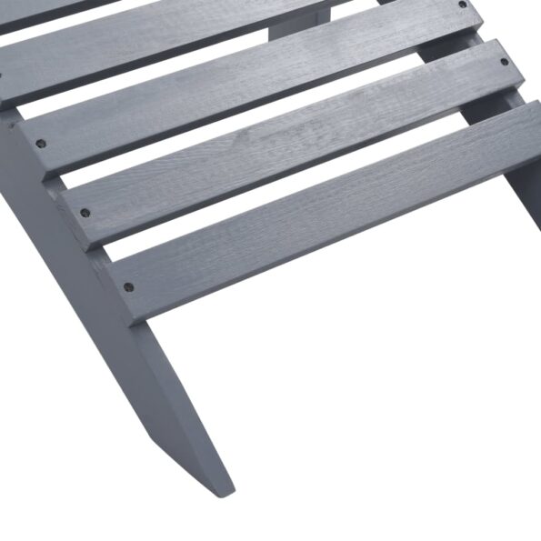 vidaXL Záhradná stolička s taburetkou sivá drevená – Obrázok 8