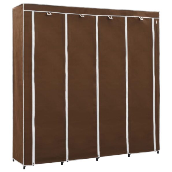 vidaXL Šatník so 4 priehradkami hnedý 175x45x170 cm – Obrázok 2