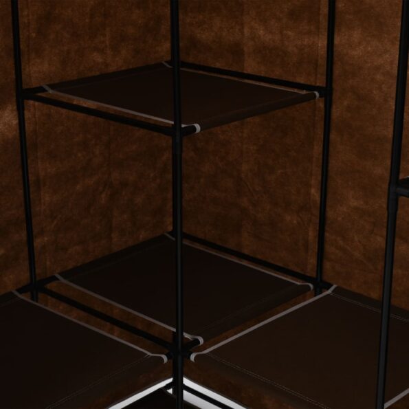 vidaXL Rohový šatník hnedý 130x87x169 cm – Obrázok 2