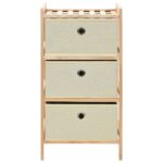 vidaXL Skladovacie regále a 3 látkové košíky 2 ks béžové cédrové drevo – Obrázok 4