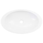 vidaXL Umývadlo z minerálneho/mramoroveho odliatku 59,3x35,1x10,7 cm biele – Obrázok 5