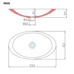 vidaXL Umývadlo z minerálneho/mramoroveho odliatku 59,3x35,1x10,7 cm biele – Obrázok 7