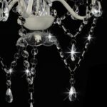 vidaXL Luster s krištálikmi, biely, okrúhly 3 x E14 – Obrázok 6