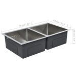 vidaXL Ručne vyrobený kuchynský drez, nehrdzavejúca oceľ – Obrázok 7