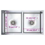 vidaXL Ručne vyrobený kuchynský drez, nehrdzavejúca oceľ – Obrázok 8