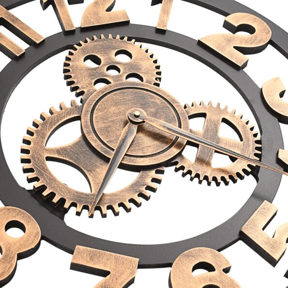 vidaXL Nástenné hodiny zlaté a čierne 58 cm kovové – Obrázok 6