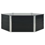 vidaXL Vyvýšený záhradný kvetináč antracitový 129x129x45 cm pozinkovaná oceľ – Obrázok 2