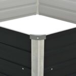 vidaXL Vyvýšený záhradný kvetináč antracitový 129x129x45 cm pozinkovaná oceľ – Obrázok 4
