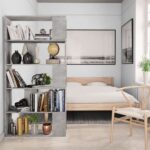 vidaXL Knižnica/deliaca stena, betónová 80x24x159 cm, kompozitné drevo – Obrázok 4