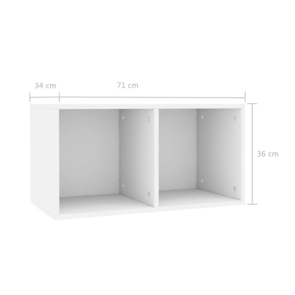 vidaXL Úložný box na vinyly, biely 71x34x36 cm, kompozitné drevo – Obrázok 6