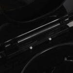 vidaXL Nástenné bezokrajové WC čierne keramické – Obrázok 3