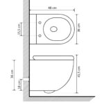 vidaXL Nástenné bezokrajové WC čierne keramické – Obrázok 10