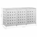 vidaXL Prístrešok na trojitý odpadkový kôš nehrdzavejúca oceľ 240 l – Obrázok 9