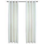 vidaXL Zatemňovacie závesy s očkami 2 ks, zamat, krémové 140x175 cm – Obrázok 2