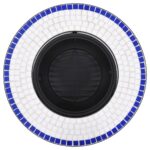 vidaXL Mozaikové ohnisko, modro biele 68 cm, keramika – Obrázok 6
