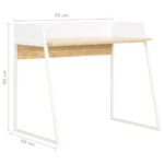 vidaXL Stôl biely a dubový 90x60x88 cm – Obrázok 7