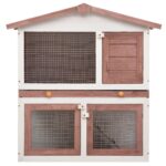 vidaXL Vonkajšia králikáreň, 3 dvierka, hnedá, drevo – Obrázok 3