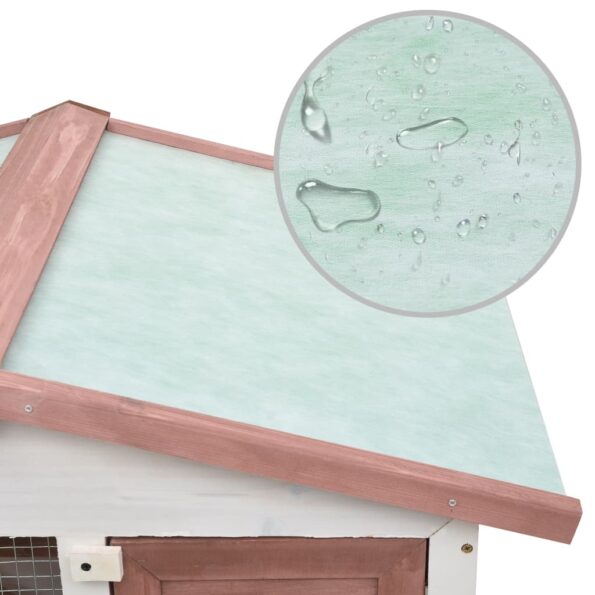 vidaXL Vonkajšia králikáreň, 3 dvierka, hnedá, drevo – Obrázok 6