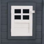 vidaXL Vonkajšia klietka/domček pre sliepky s 1 hniezdom, sivá, drevo – Obrázok 2