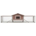 vidaXL Králikáreň, mokka 310x70x87 cm, borovicový a jedľový masív – Obrázok 4