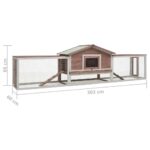 vidaXL Králikáreň, mokka 310x70x87 cm, borovicový a jedľový masív – Obrázok 8