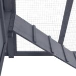 vidaXL Kurín pre hydinu s hniezdom, sivo biely, jedľový masív – Obrázok 7