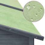 vidaXL Vonkajšia králikáreň s výbehom sivo-biela masívne jedľové drevo – Obrázok 6