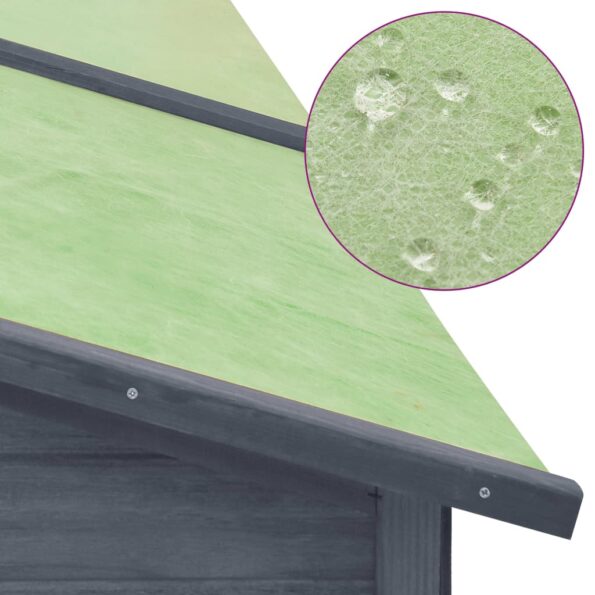 vidaXL Vonkajšia králikáreň s výbehom sivo-biela masívne jedľové drevo – Obrázok 6