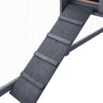 vidaXL Vonkajšia králikáreň s výbehom sivo-biela masívne jedľové drevo – Obrázok 7