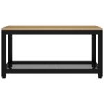 vidaXL Konferenčný stolík svetlohnedý a čierny 90x45x45cm MDF a železo – Obrázok 3