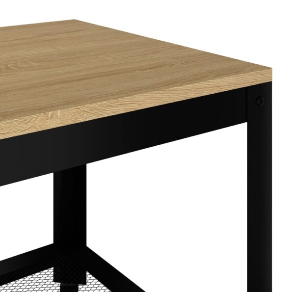 vidaXL Konferenčný stolík svetlohnedý a čierny 90x45x45cm MDF a železo – Obrázok 5