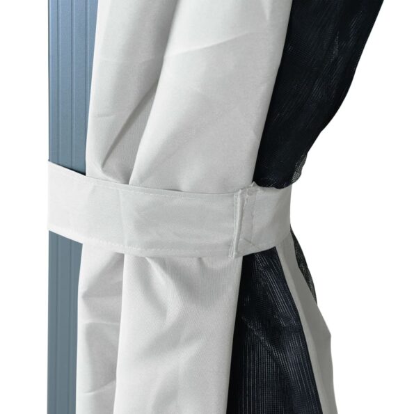 vidaXL Altánok so závesom 300x300 cm, krémový, hliník – Obrázok 7